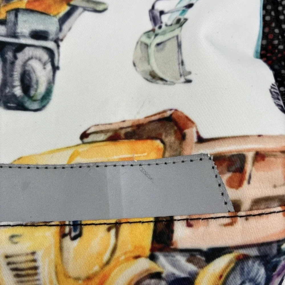 Kids Construction Vehicle Backpack Watercolor Trucks Preschool Bag Reflective